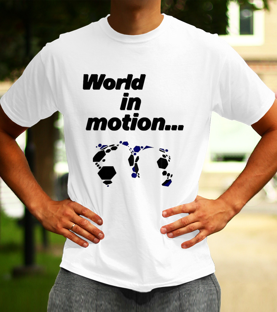 World In Motion Soccer Football Hexagon Shapes T-Shirt