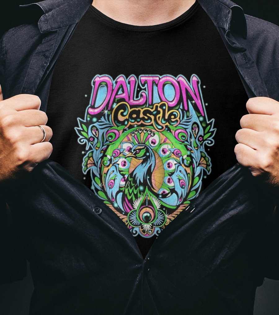 Dalton Castle Vibrant Peacock Plumage T-Shirt