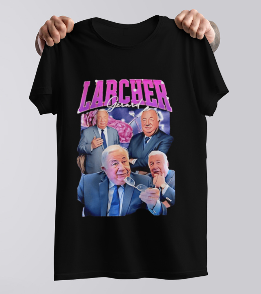 Larcher Gérard 90s Bootleg Style Retro Collage T-Shirt