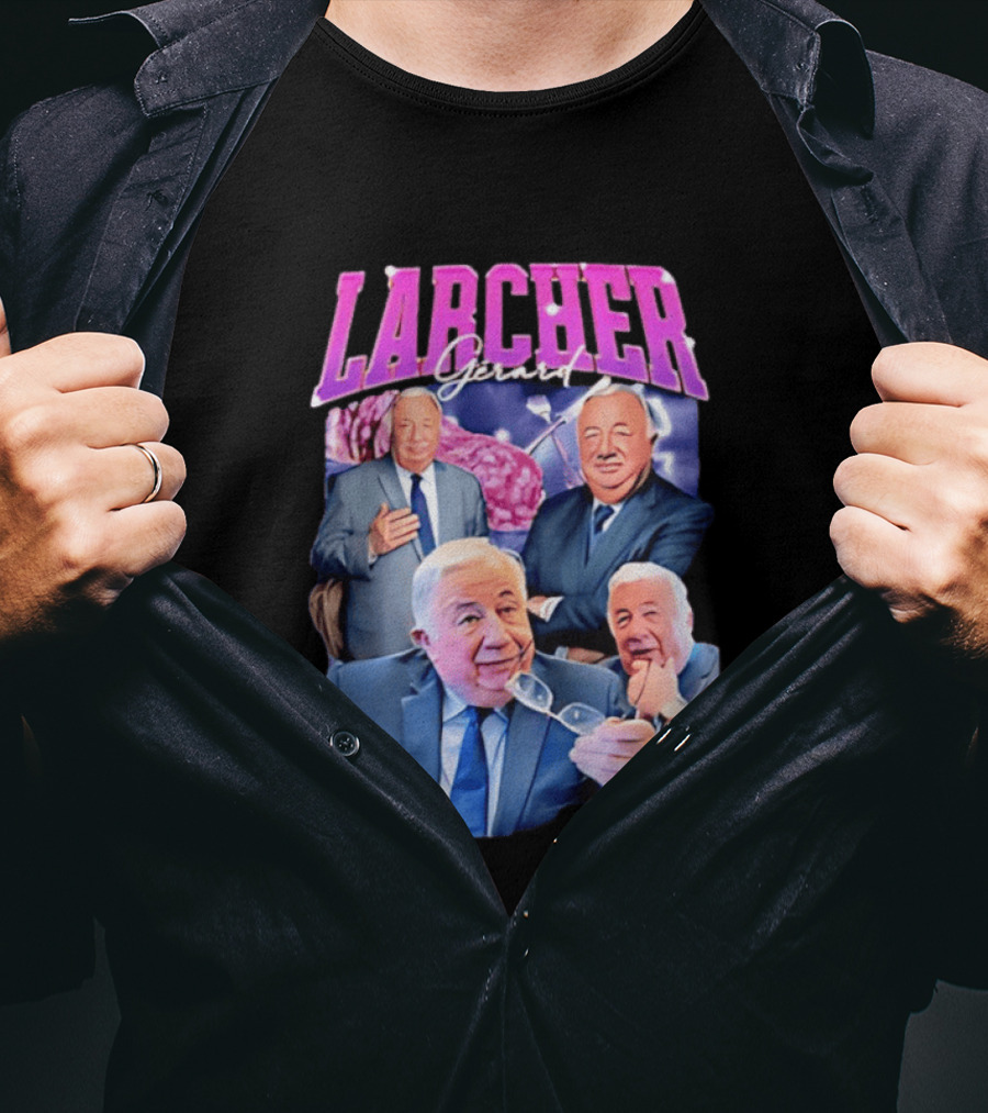 Larcher Gérard 90s Bootleg Style Retro Collage T-Shirt