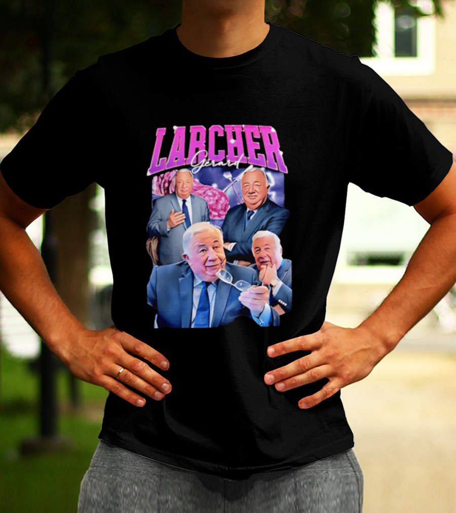 Larcher Gérard 90s Bootleg Style Retro Collage T-Shirt
