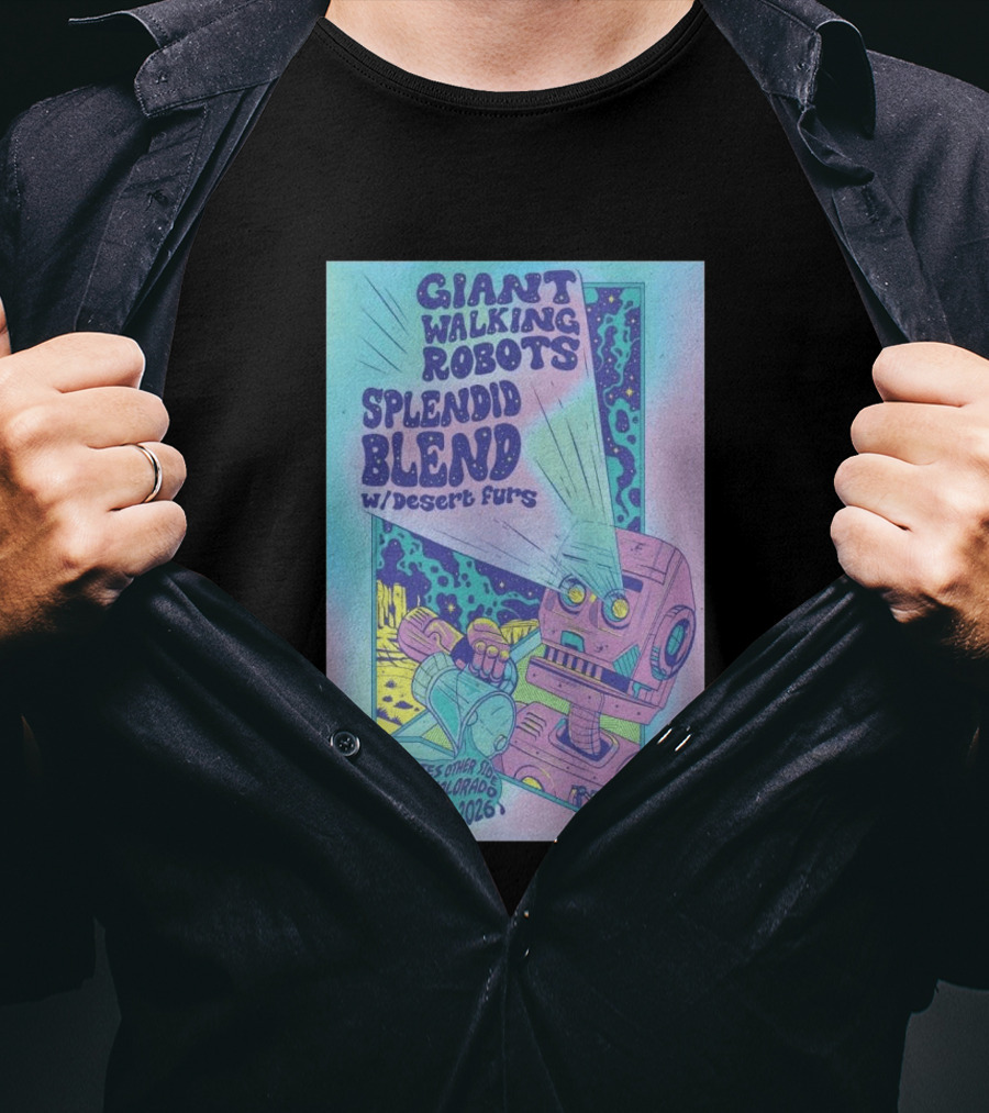 Giant Walking Robots Splendid Blend Desert Furs Cervantes Other Side Denver June 13 2026 T-Shirt