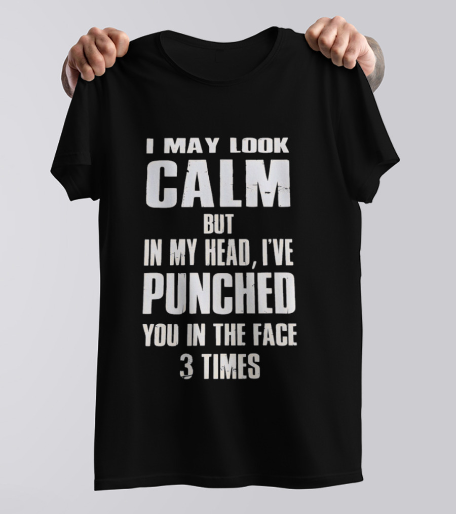 I May Look Calm But In My Head I've Punched You In The Face 3 Times T-Shirt