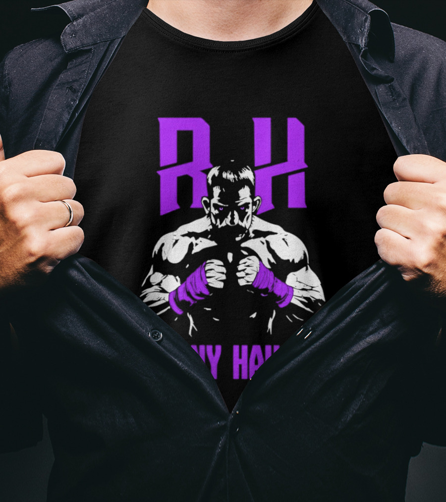 RH Ronny Hauser Wrestler With Purple Boxing Wraps T-Shirt