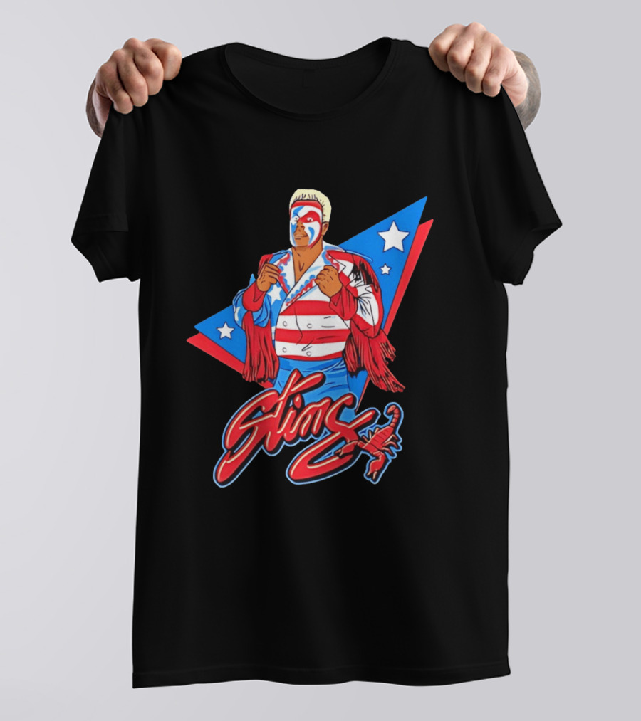 Sting USA Patriotic Jacket Red White Blue Stars Scorpion T-Shirt