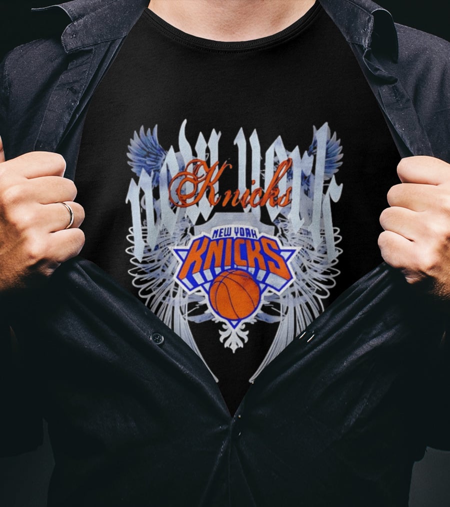 New York Knicks Wings Shield Basketball T-Shirt