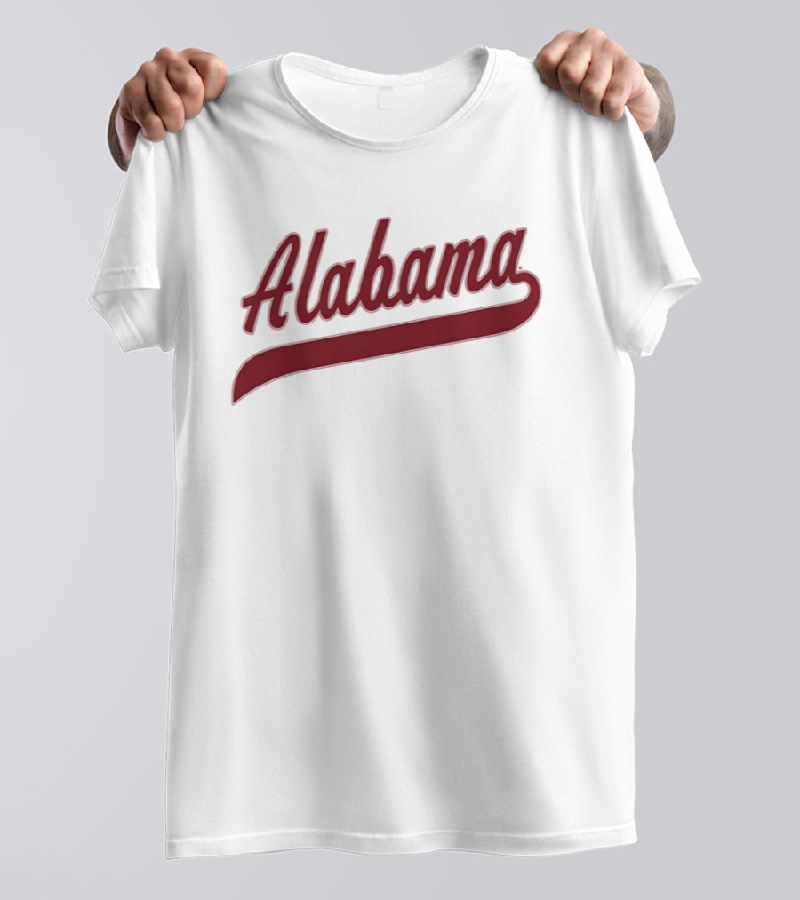 Alabama Baseball Cursive Style Lettering T-Shirt