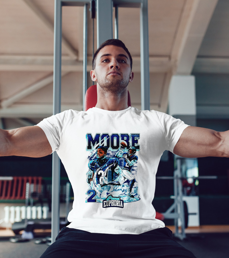 DJ Moore Chicago Bears Planet Euphoria Iceman Player Collage T-Shirt