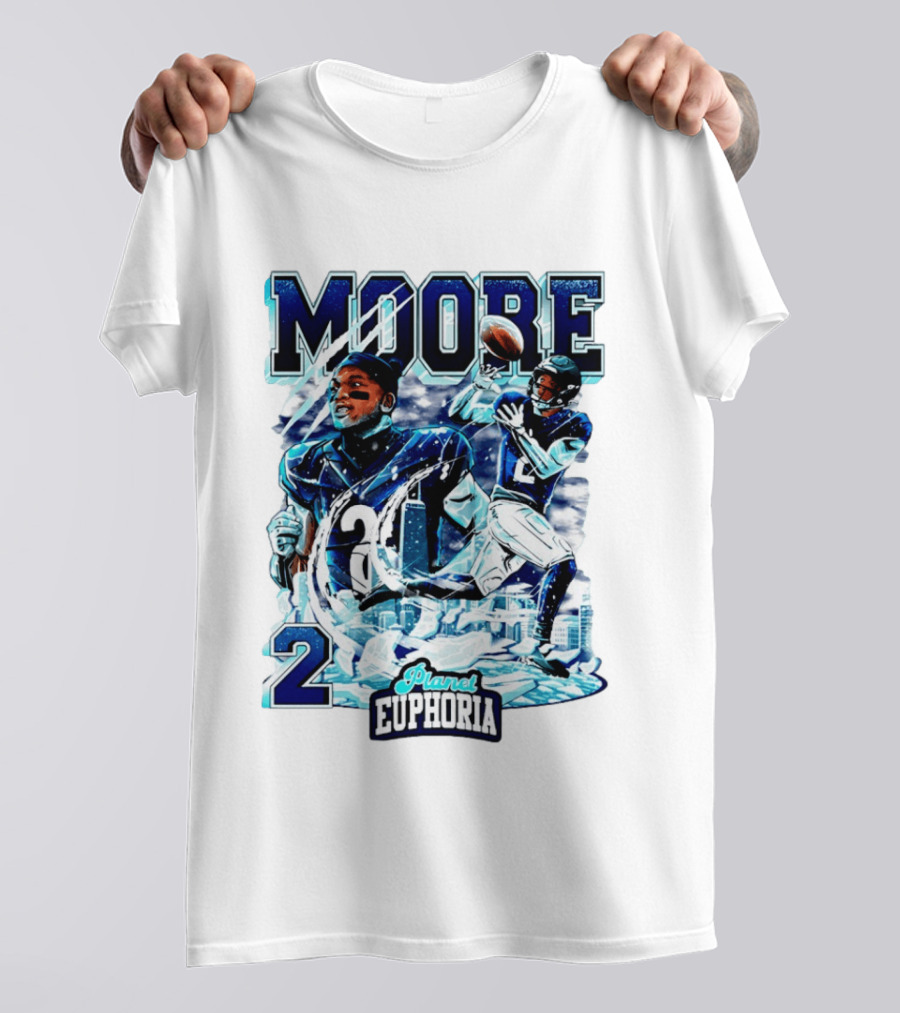 DJ Moore Chicago Bears Planet Euphoria Iceman Player Collage T-Shirt