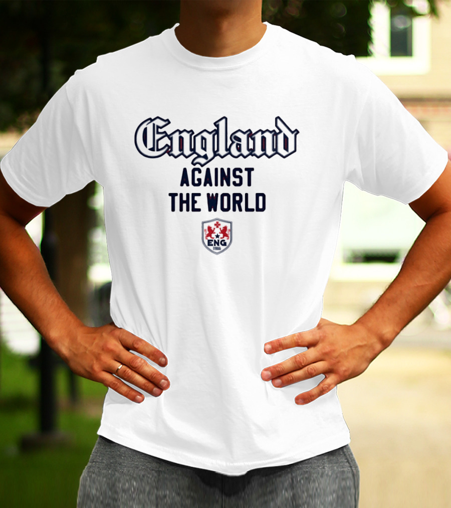 England Against The World Shield With Red Rose T-Shirt