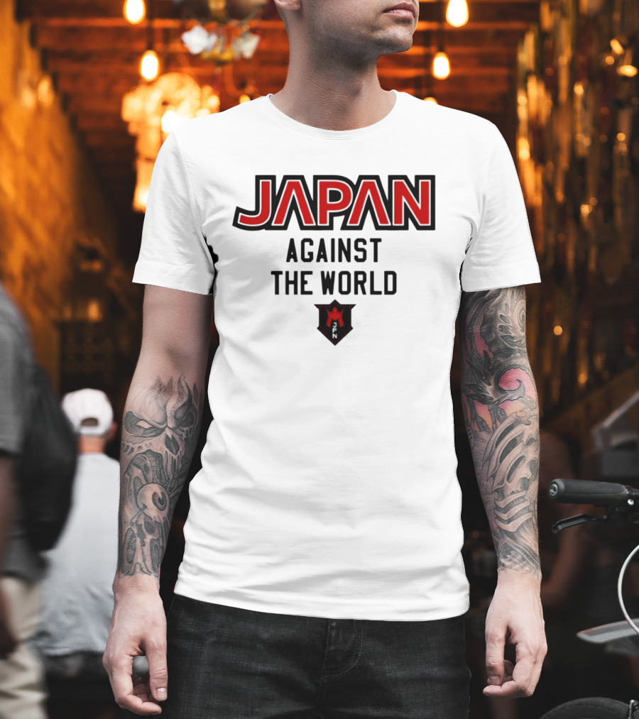 Japan Against The World Emblem With Red Crown Shield T-Shirt