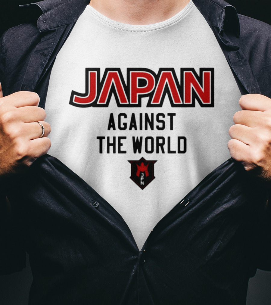 Japan Against The World Emblem With Red Crown Shield T-Shirt