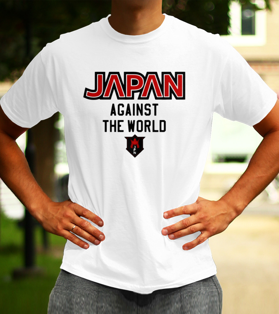 Japan Against The World Emblem With Red Crown Shield T-Shirt