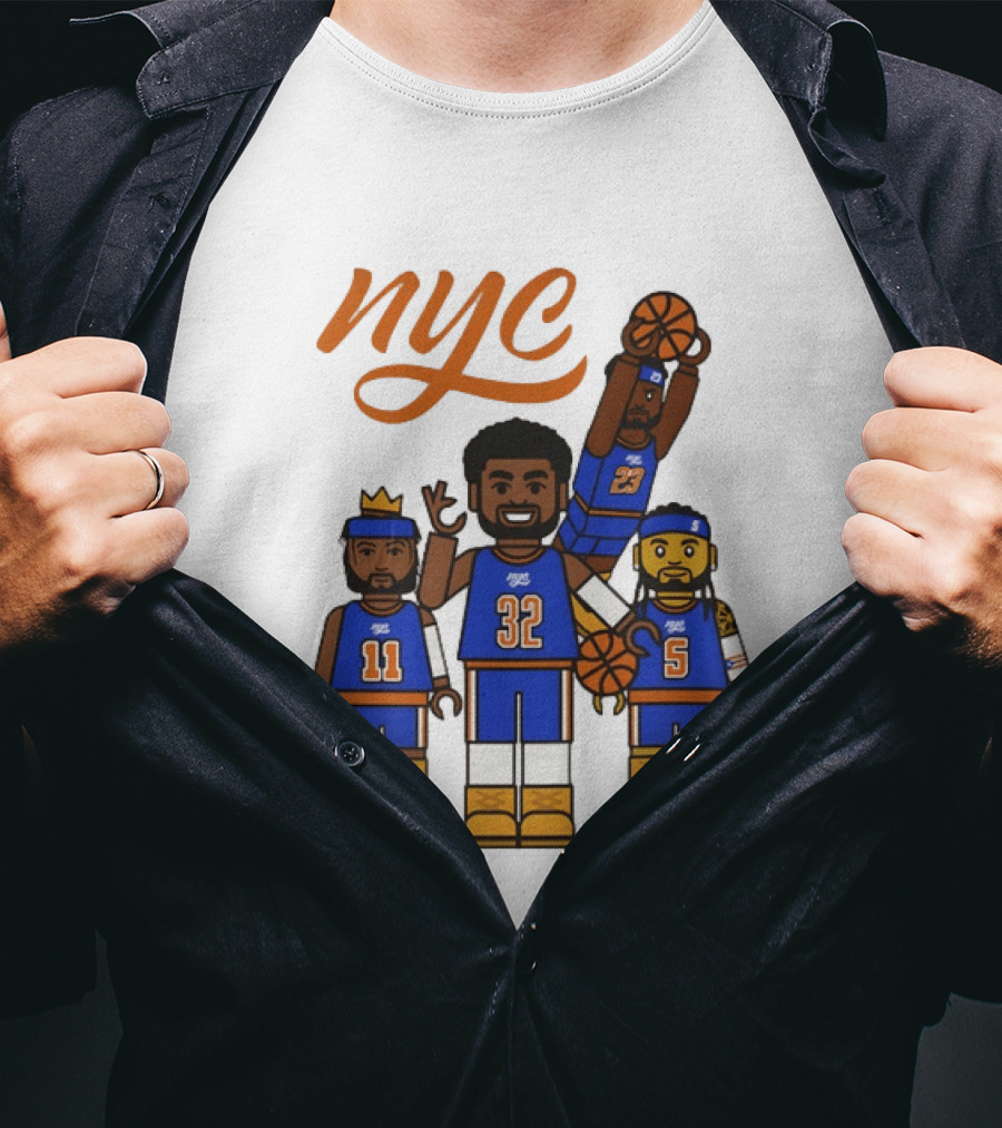 LEGO NYC Basketball Karl Anthony Towns Jalen Brunson Mitchell Robinson New York Knicks NBA 2026 T-Shirt