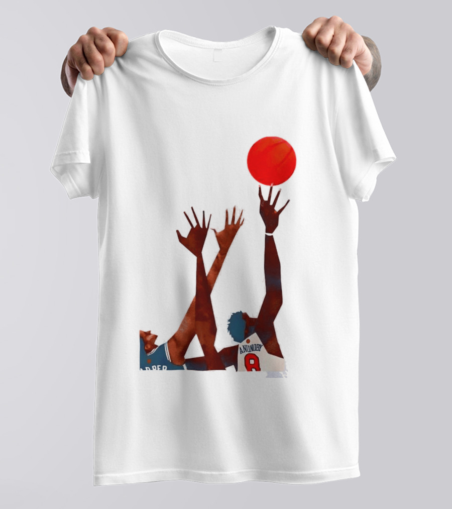 OG Anunoby Basketball Reaching Action Harper White T-Shirt
