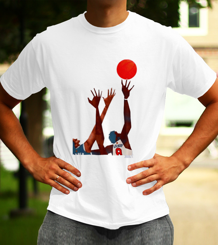 OG Anunoby Basketball Reaching Action Harper White T-Shirt