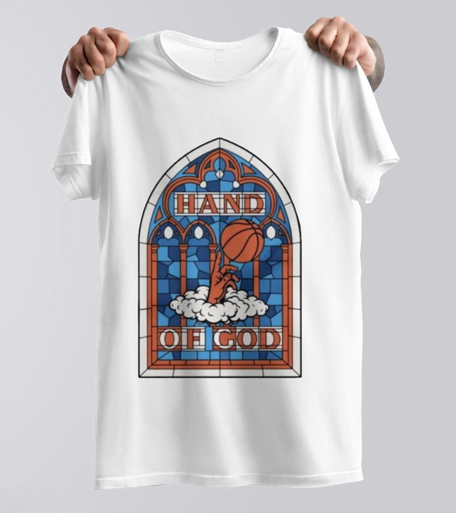 OG Anunoby Knicks Hand Of God Basketball Stained Glass Hero T-Shirt