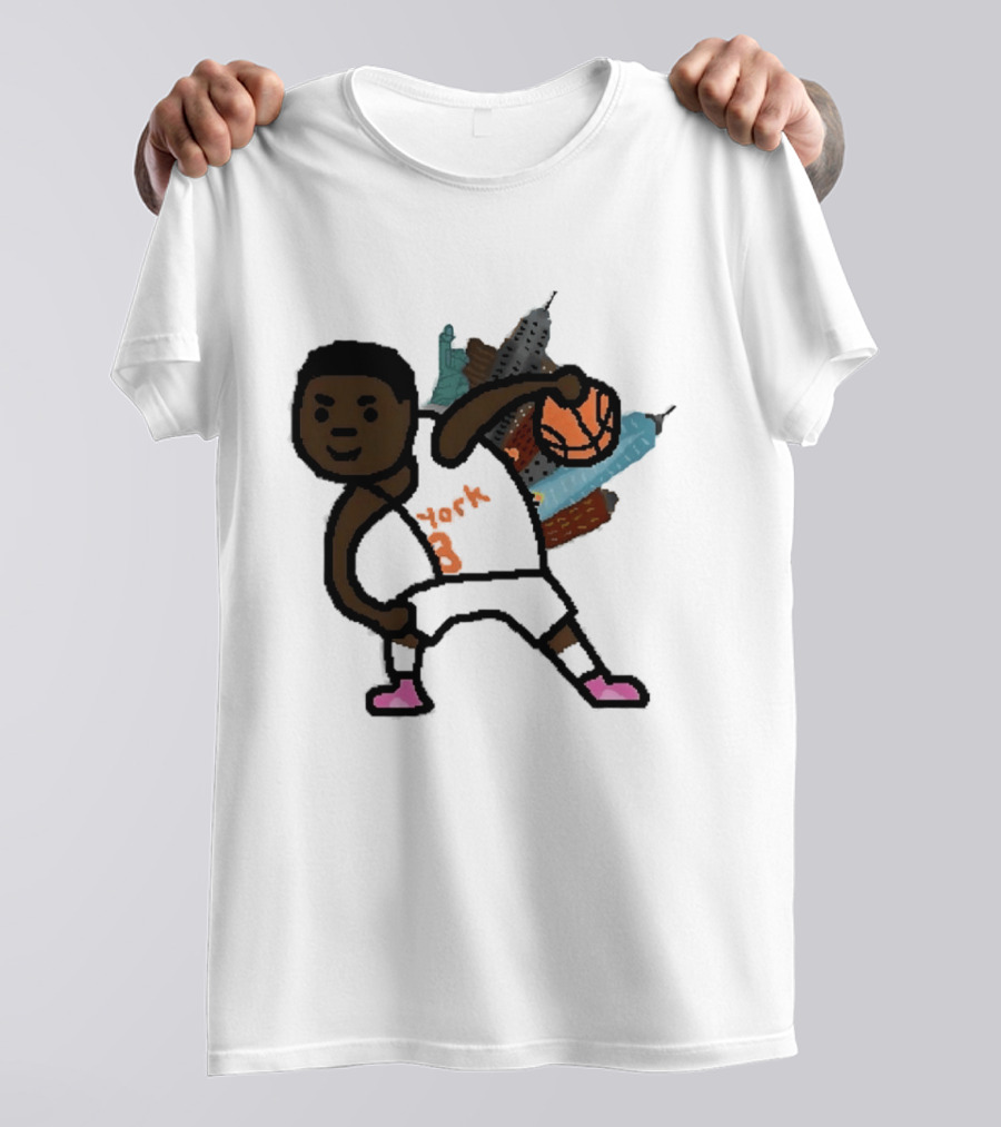 OG Anunoby New York Knicks Basketball Player Skyline T-Shirt