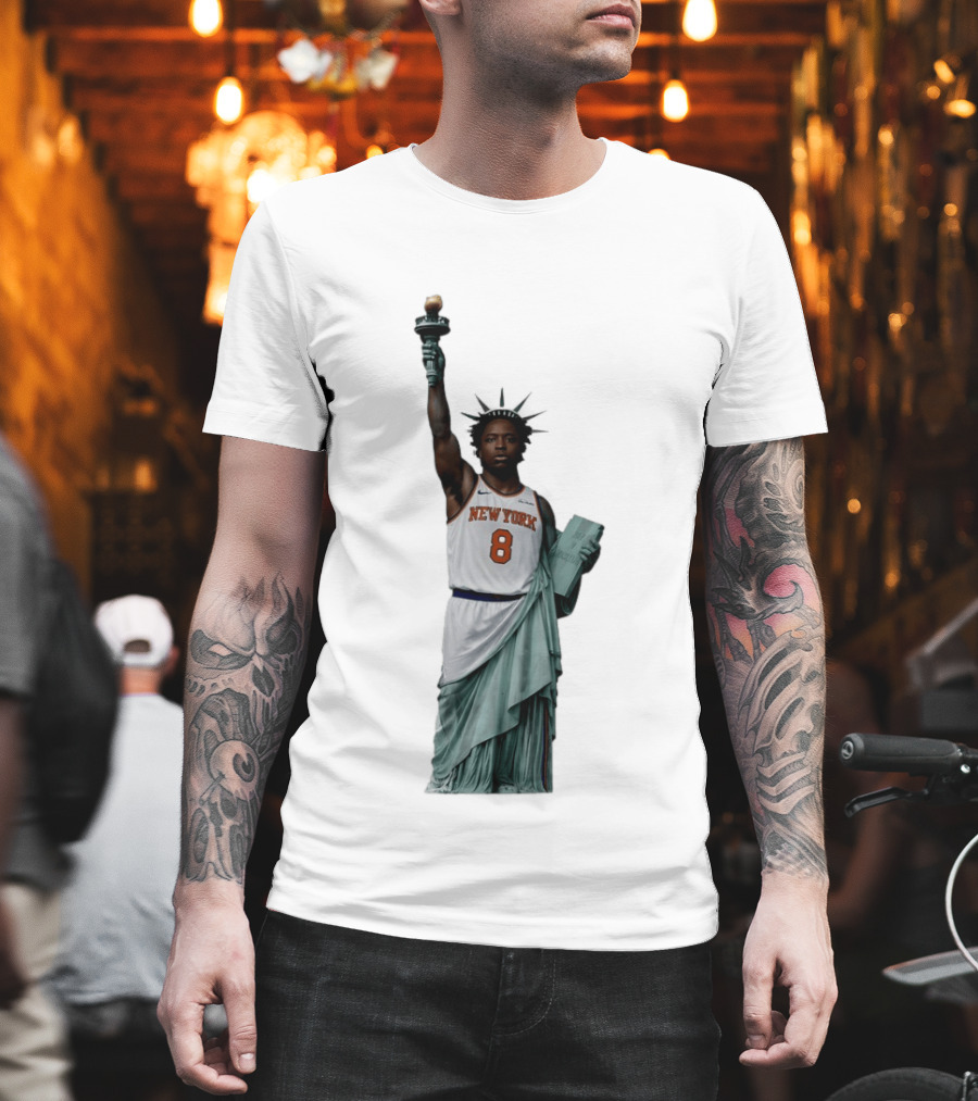 OG Anunoby Statue Of Liberty New York Knicks Basketball 2026 T-Shirt