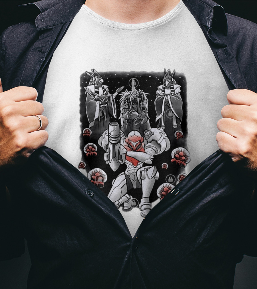 Samus Aran Metroid Space Warrior Sci Fi Video Game Chozo And Metroids T-Shirt