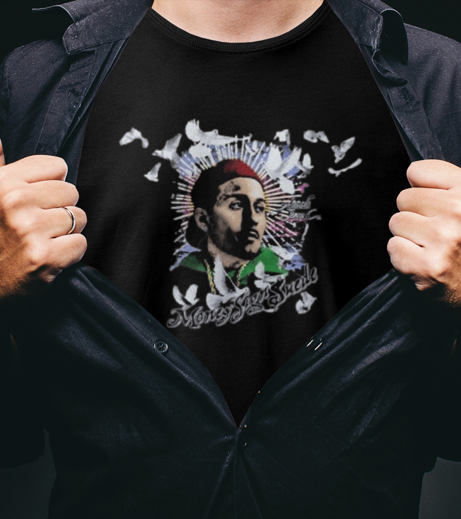 Money Sign $uede X Asaali Ss24 Iconic Portrait With Shattered Effect T-Shirt