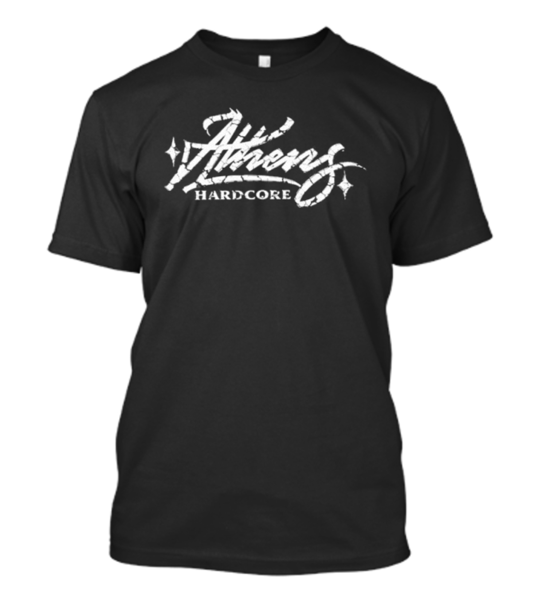 Athens Hardcore Cracked Retro Font T-Shirt