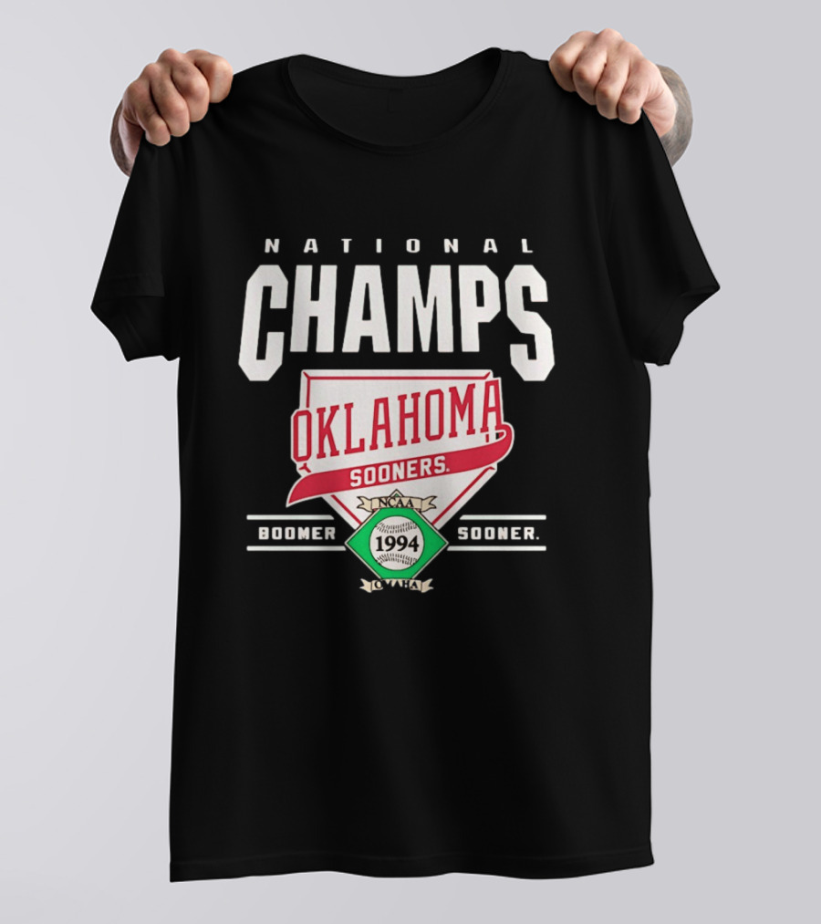 Oklahoma Sooners 1994 NCAA Baseball National Champs Boomer Sooner T-Shirt