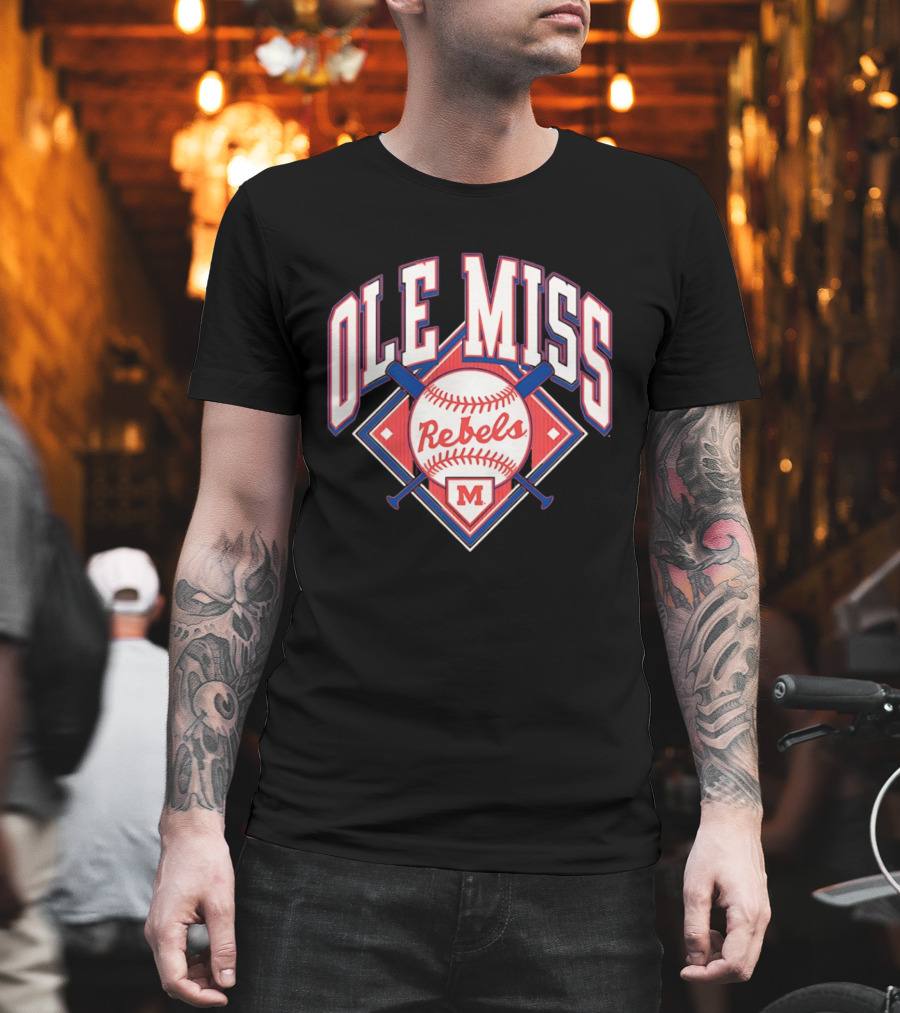 Ole Miss Rebels Baseball 2026 Team Merchandise Featuring Classic Logo And Red Baseball T-Shirt