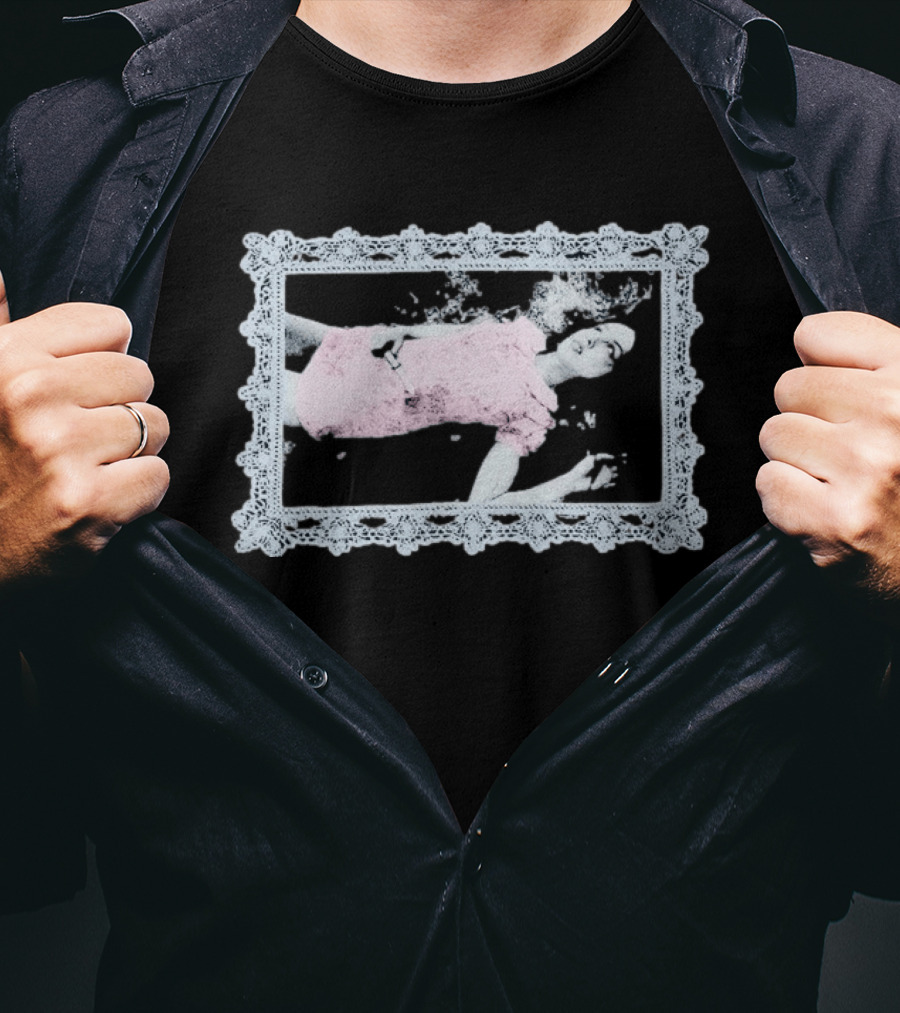 Olivia Rodrigo Lace Frame Distressed Pink Butterfly Aesthetic T-Shirt