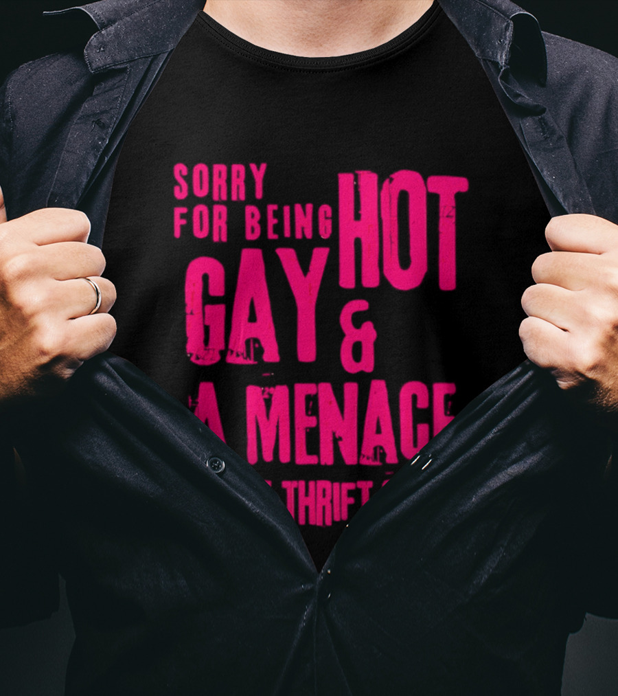 Sorry For Being Hot Gay And A Menace At The Thrift Store T-Shirt