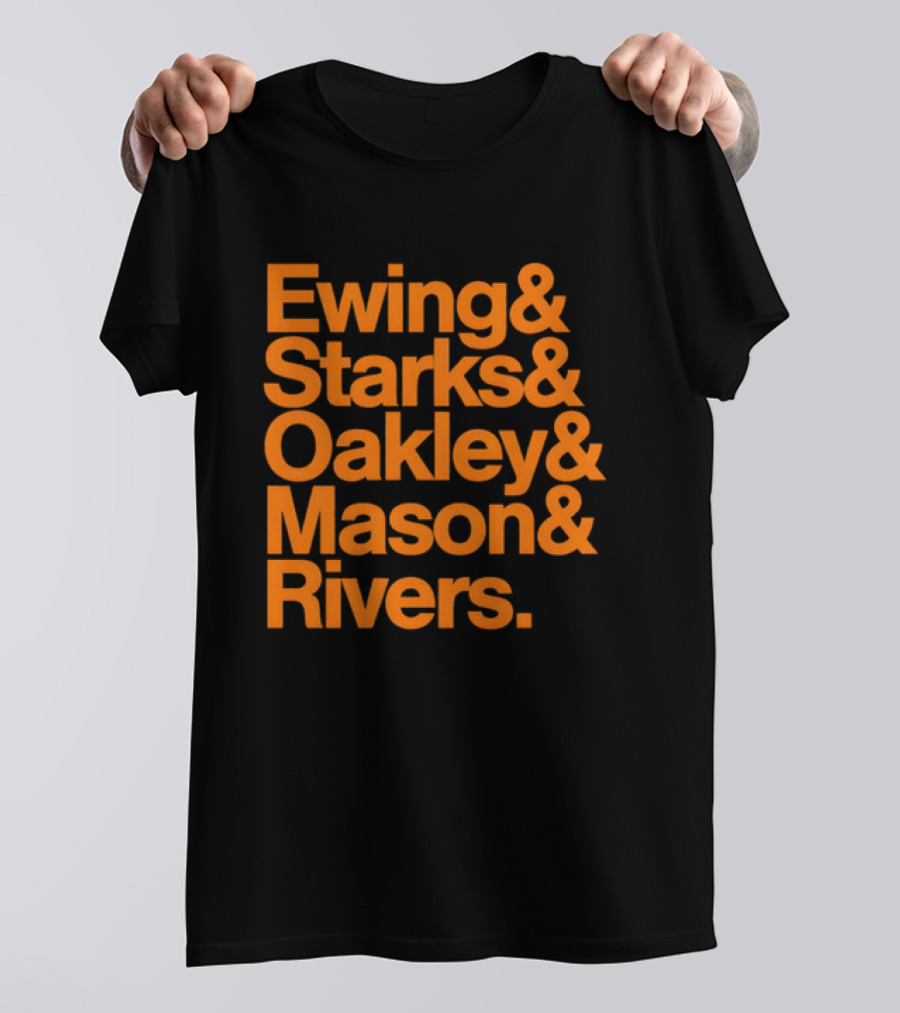 Ewing Starks Oakley Mason Rivers New York Knicks 1993 T-Shirt