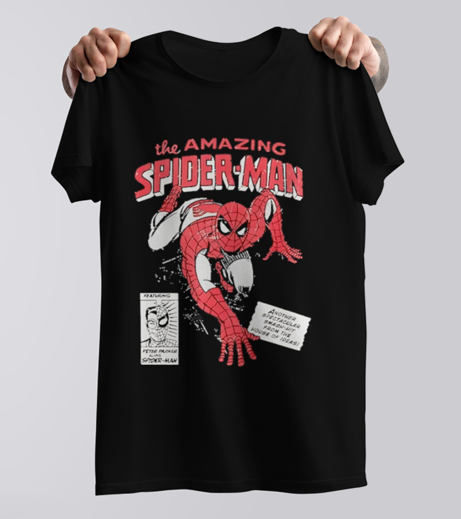 The Amazing Spider Man Peter Parker Dynamic Pose Iconic Comic T-Shirt