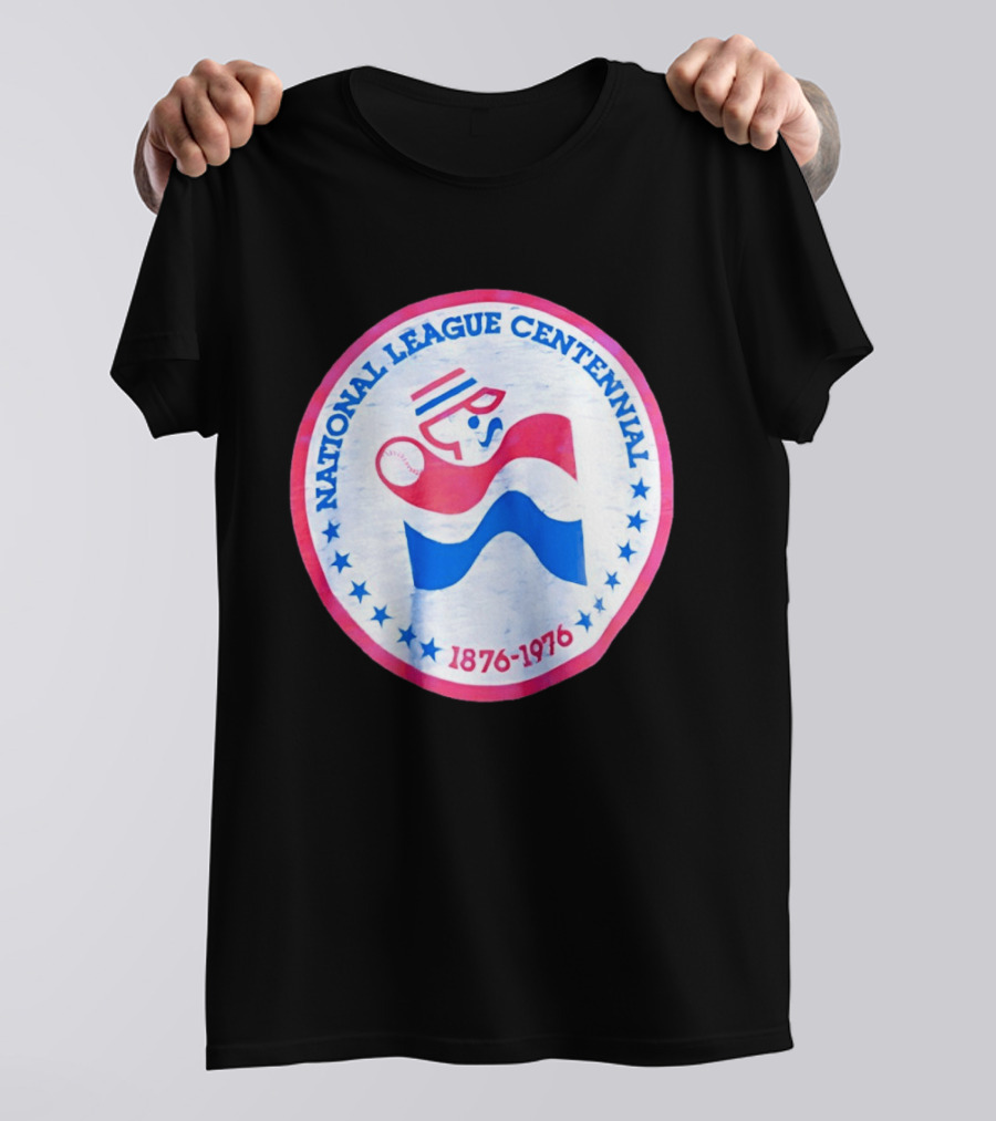 National League Centennial 1876 1976 Baseball Anniversary Retro MLB Bold Blue Red T-Shirt
