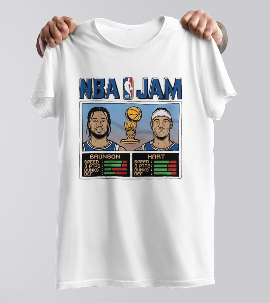 NBA Jam New York Knicks 2026 Champs Brunson Hart Stats T-Shirt