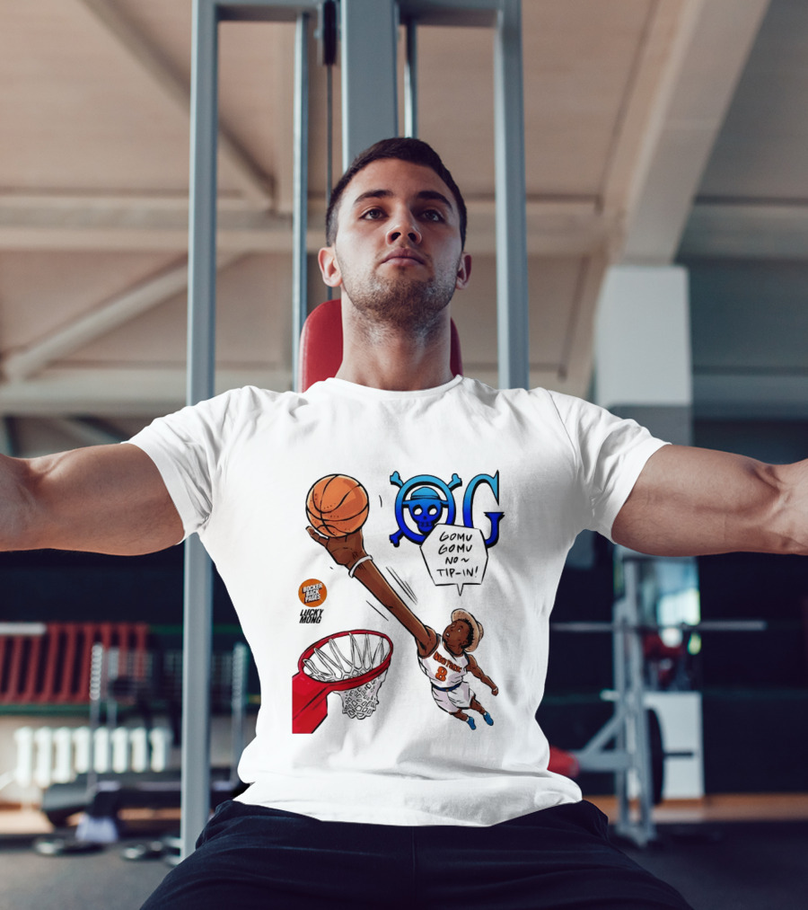 OG Anunoby X One Piece Luffy New York Knicks 2026 Gomu Gomu No Tip In Comic T-Shirt