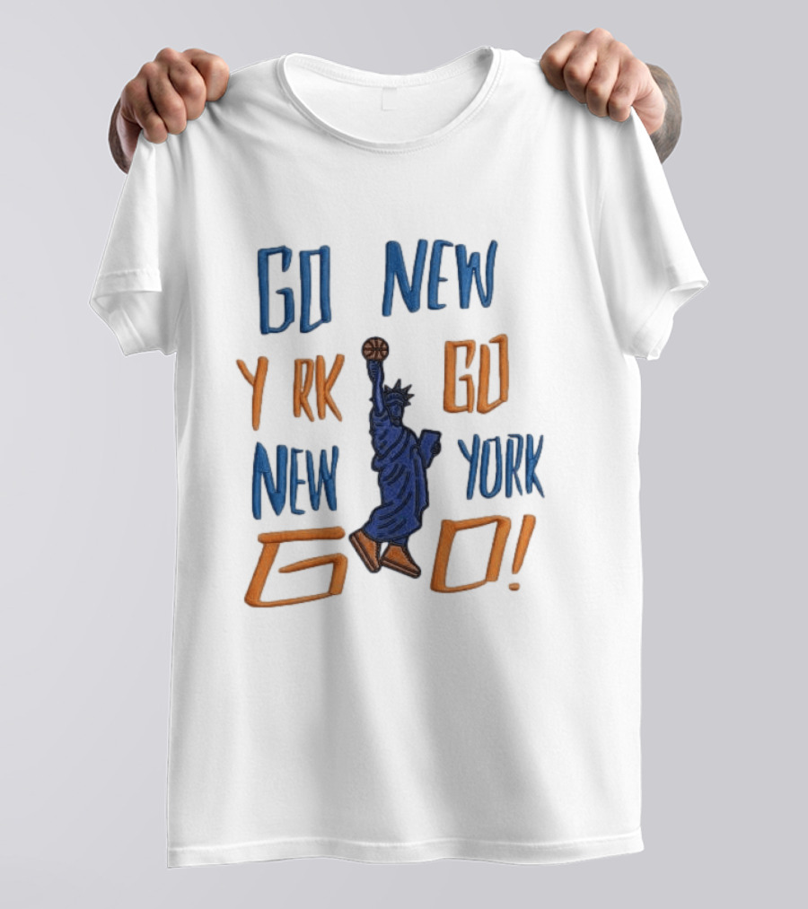 Go New York Go Statue Liberty Basketball T-Shirt