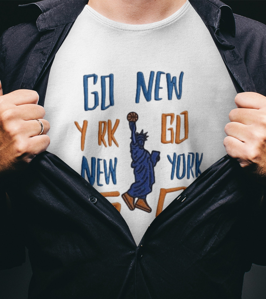 Go New York Go Statue Liberty Basketball T-Shirt