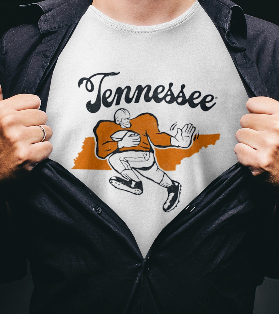 Tennessee Football Map Vintage Style Football Player T-Shirt