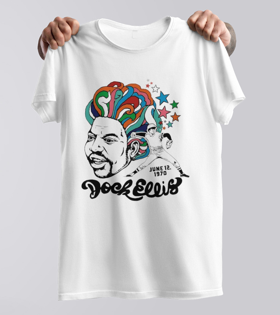 Dock Ellis Psychedelic Pitcher June 12 1970 Baseball T-Shirt