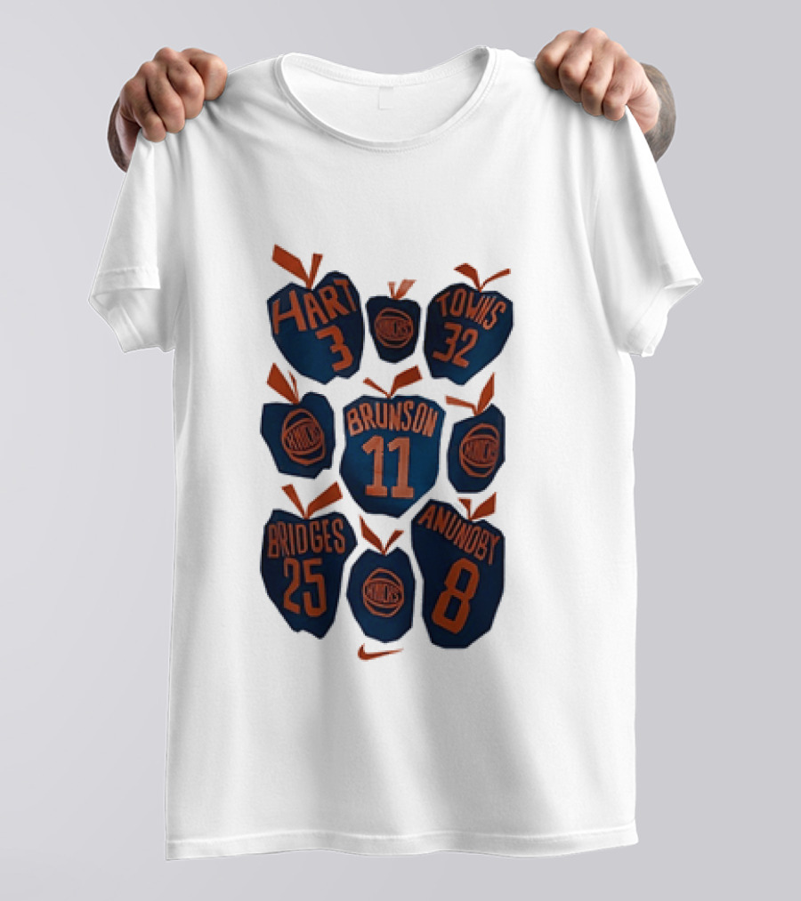 New York Knicks NBA Hart Brunson Towns Bridges Anunoby Big Apple Legends T-Shirt
