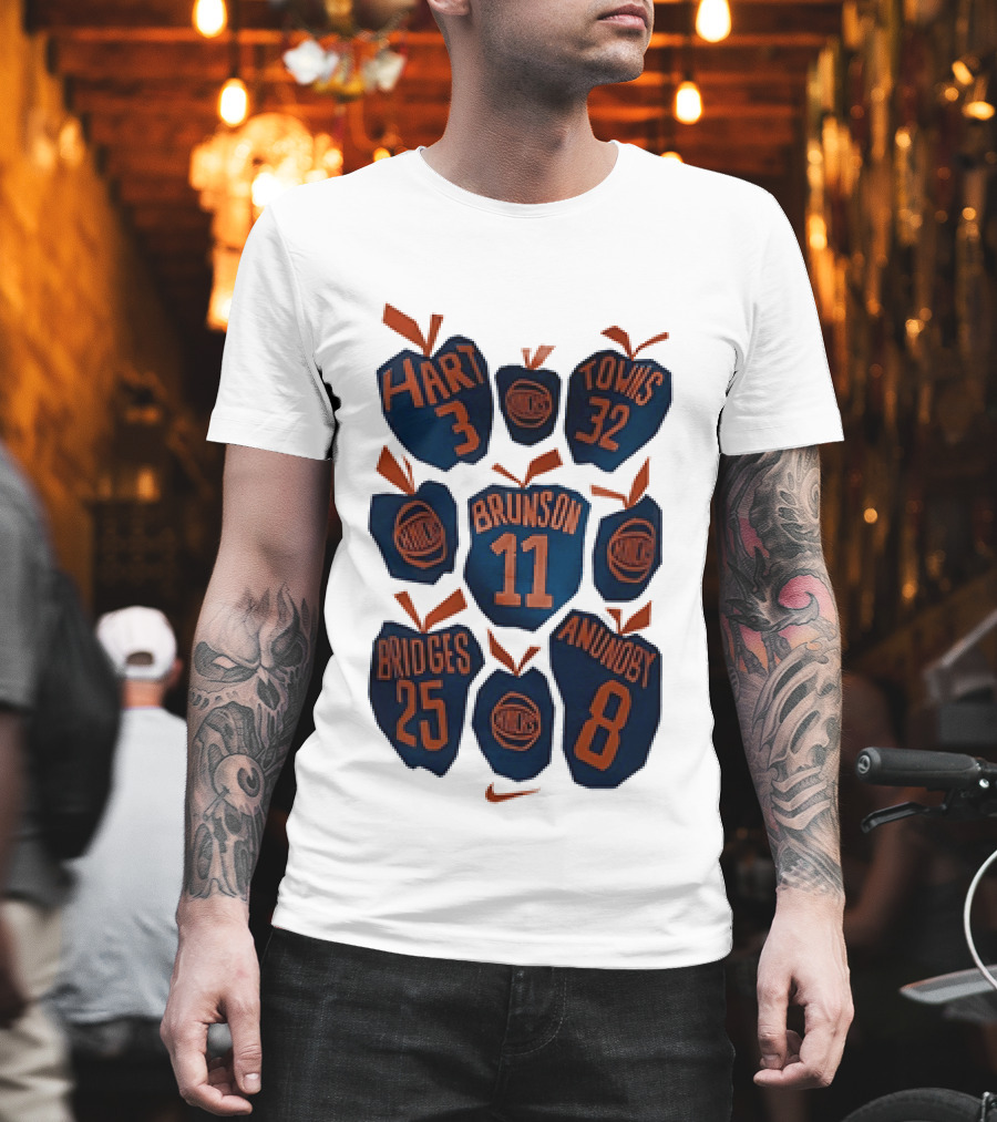 New York Knicks NBA Hart Brunson Towns Bridges Anunoby Big Apple Legends T-Shirt