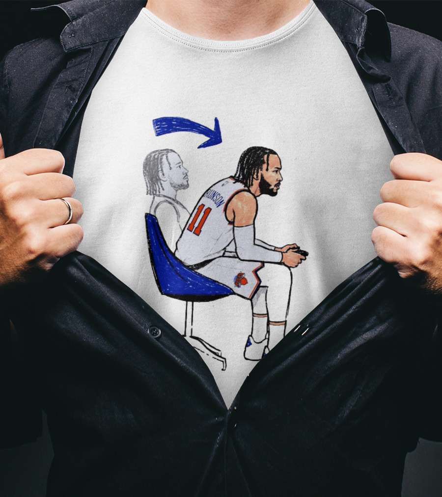 Jalen Brunson 11 Relaxed New York Knicks Cartoon T-Shirt