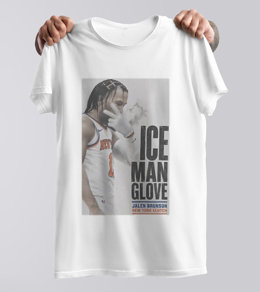 Jalen Brunson Ice Man Glove New York Knicks Clutch T-Shirt