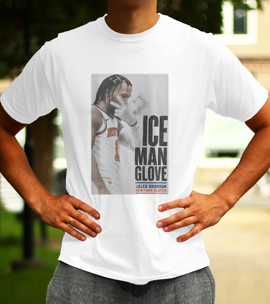 Jalen Brunson Ice Man Glove New York Knicks Clutch T-Shirt