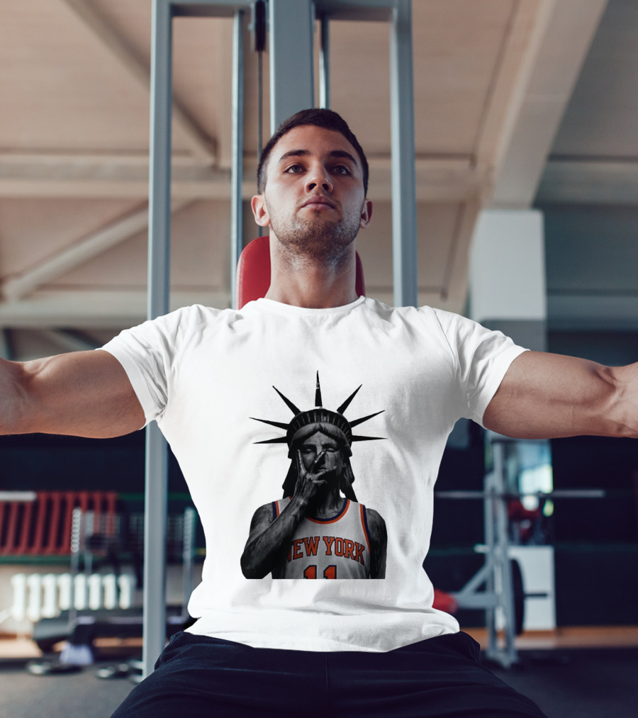 New York Knicks Jalen Brunson Statue Of Liberty Basketball Legend The Wait Is Over T-Shirt