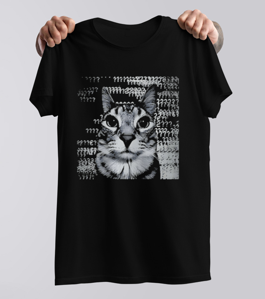 Cat Question Marks T-Shirt