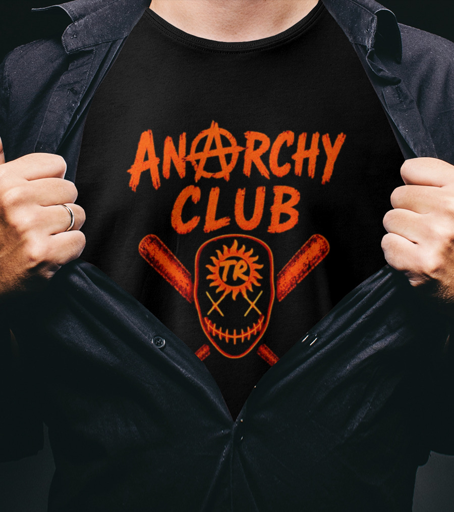Anarchy Club Masked Face TR Crossed Bats T-Shirt