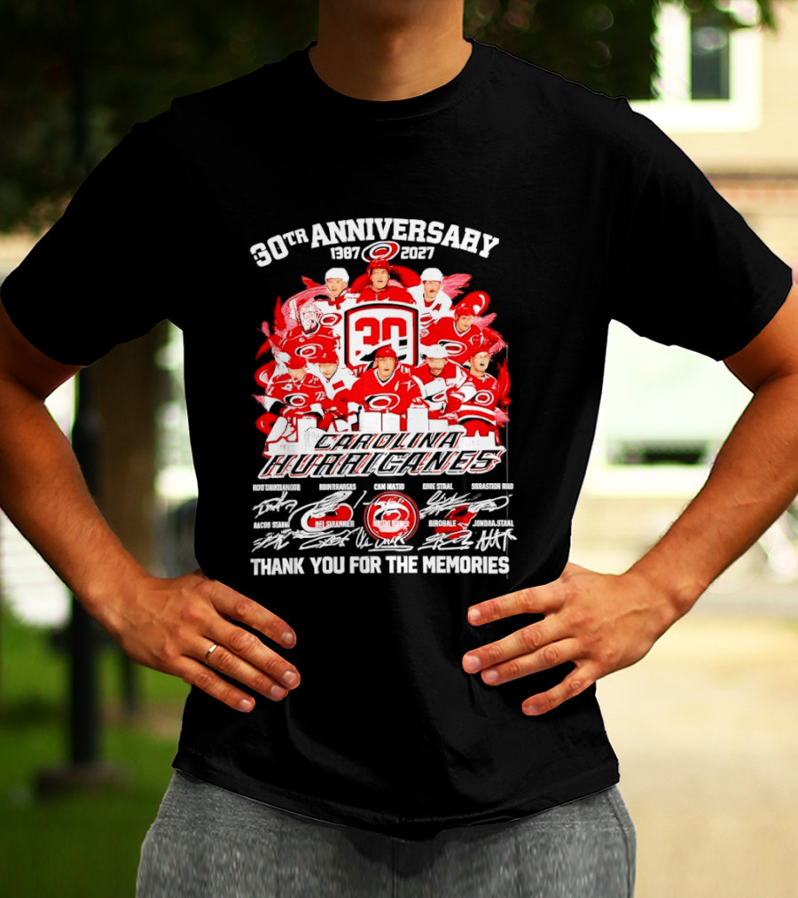 30th Anniversary Carolina Hurricanes 1997 2027 Thank You For The Memories T-Shirt