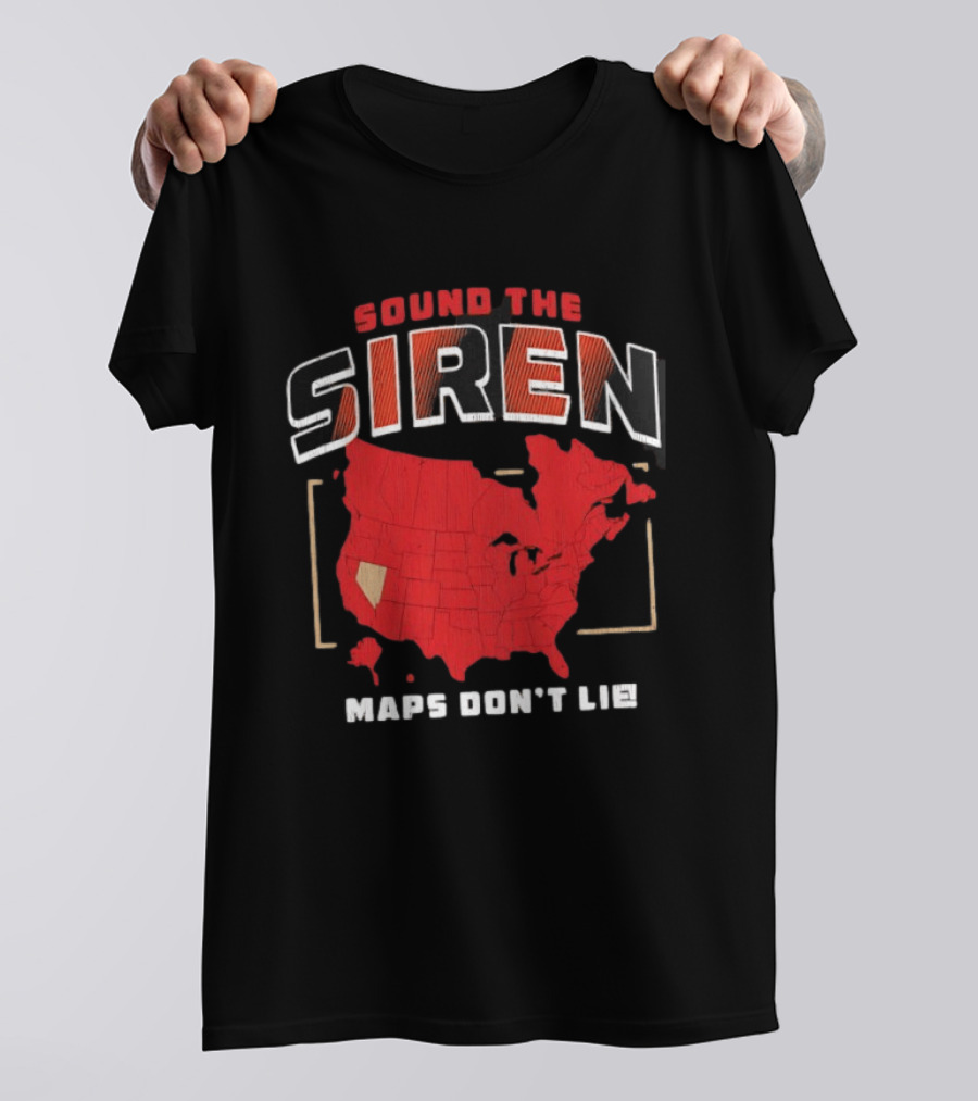 Carolina Hurricanes Hockey Sound The Siren Maps Don't Lie T-Shirt