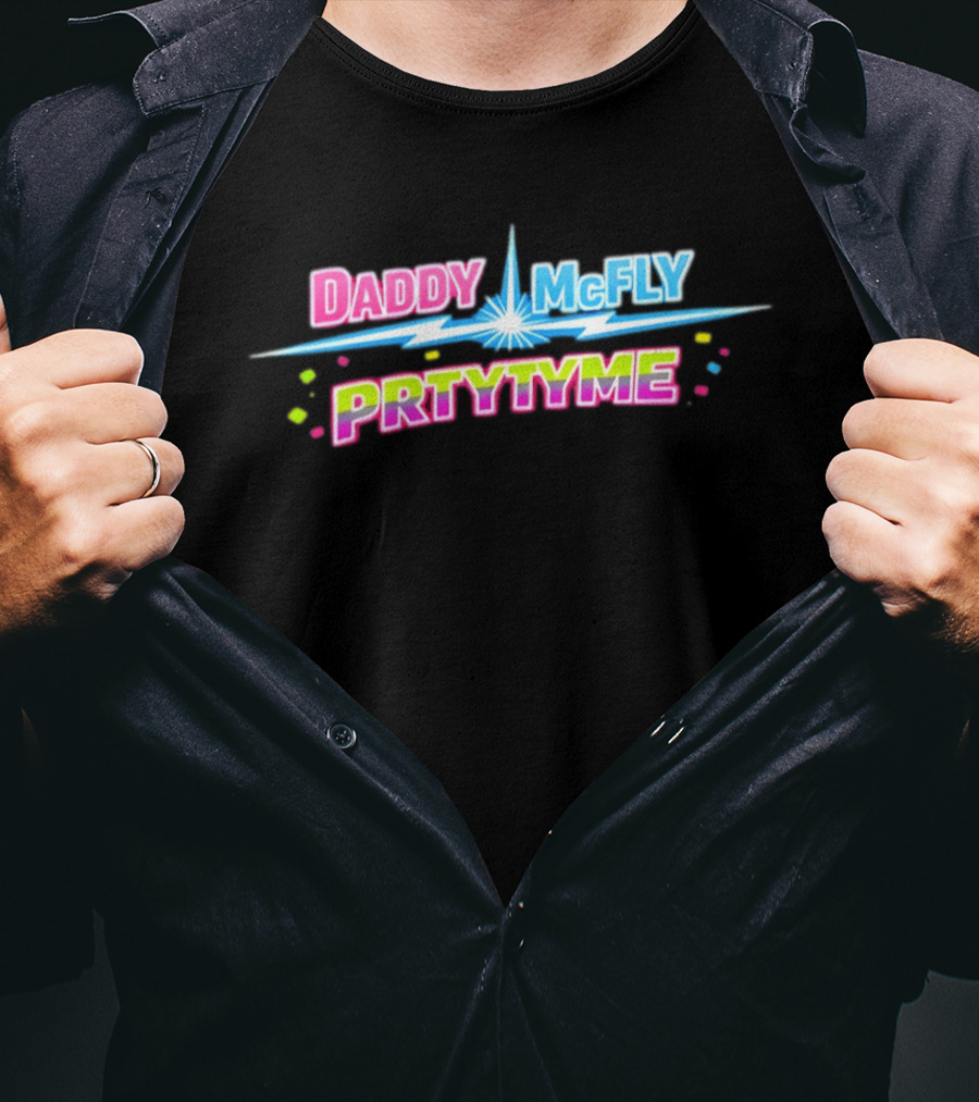 Daddy McFly Prtytyme Retro Neon Vibes T-Shirt
